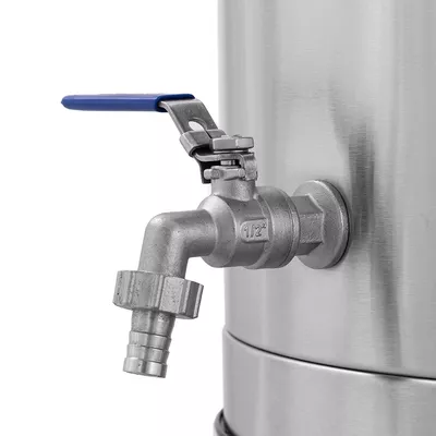 2. Кран шаровой с гайкой и штуцером 13 мм из нерж. стали, G 1/2