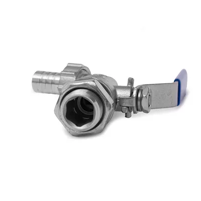 3. Кран шаровой с гайкой и штуцером 13 мм из нерж. стали, G 1/2