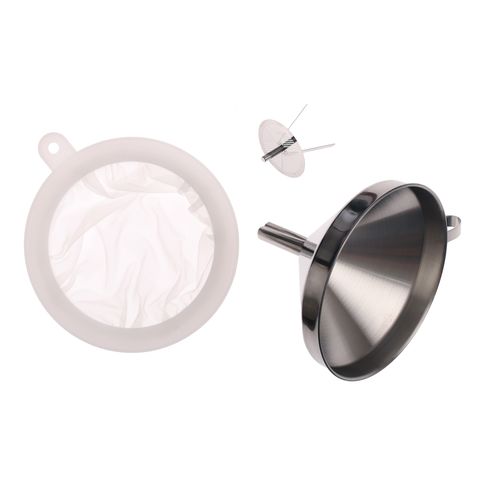 7. Воронка нержавеющая с двумя фильтрами, 15 см