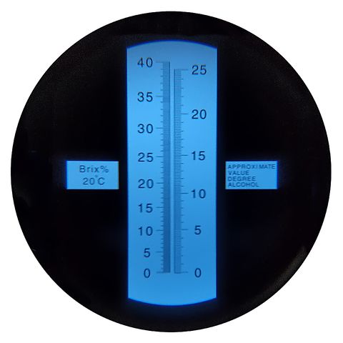 6. Рефрактометр ручной c ATC для измерения сахара 0-40% Brix и алкоголя 0-25% Vol