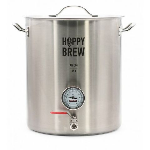 Главная фотография Сусловарочный котёл Hoppy Brew с фальш-дном, термометром, краном 42 л